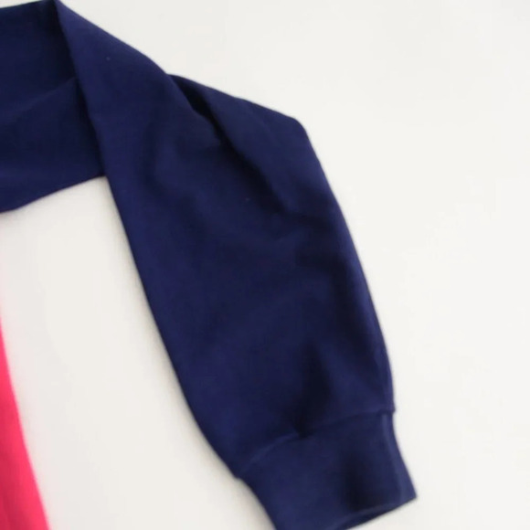 Vintage Gant Rugger Navy Pink Blue Polo Long Sleeve 100% Cotton Shirt Size Large - Picture 5 of 11